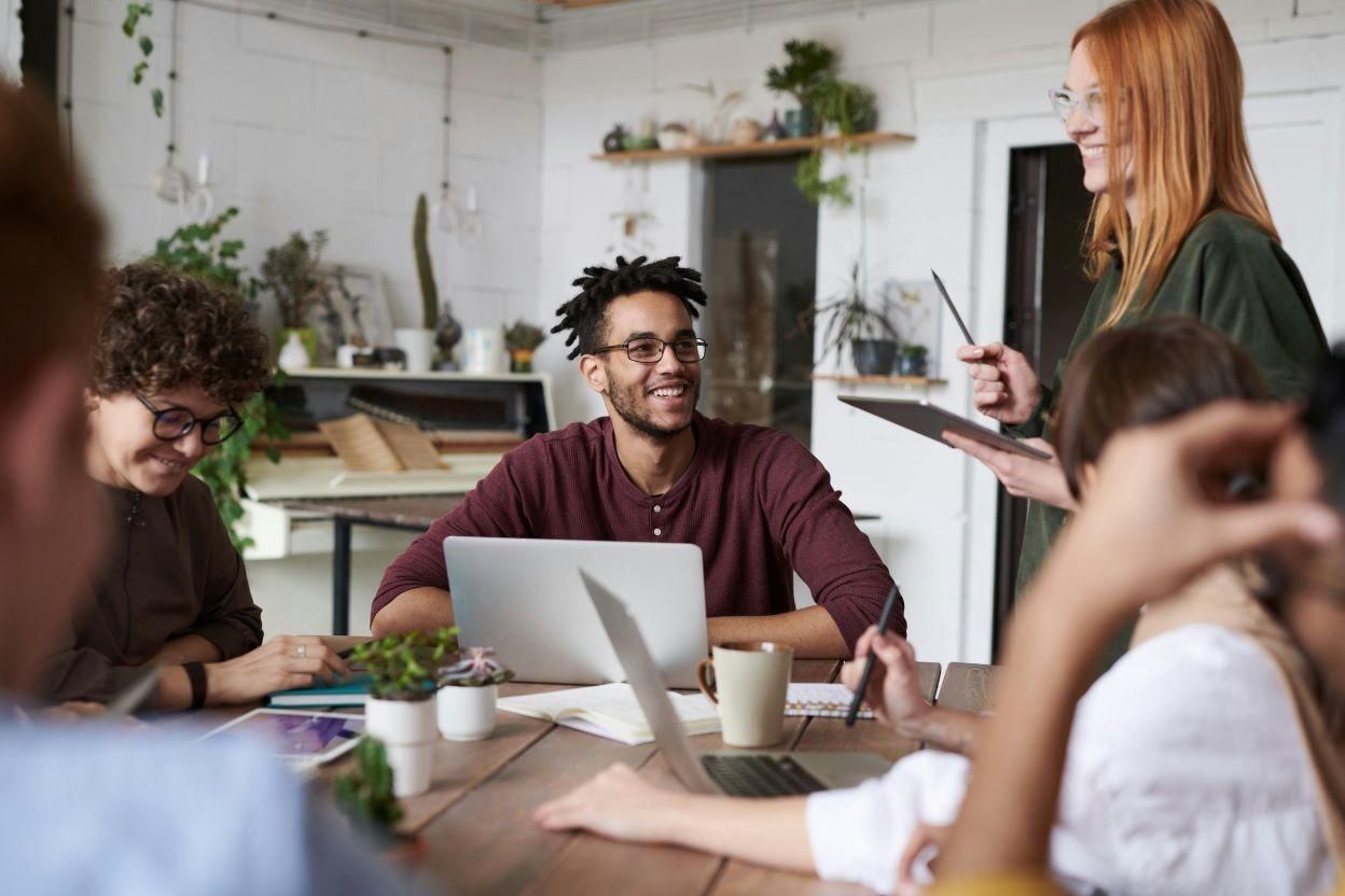 group of people in an office